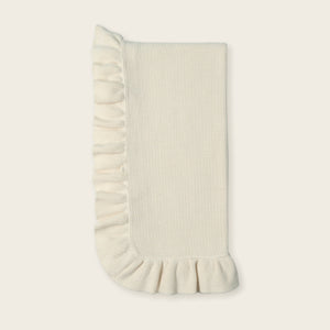 Manta punto algodón Hazel con volantes milk