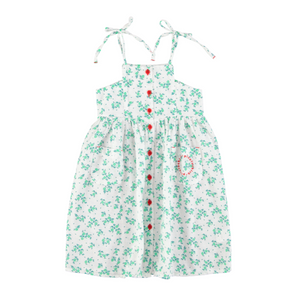 Vestido largo green flowers