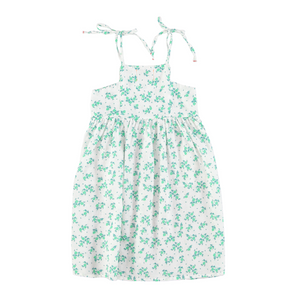 Vestido largo green flowers