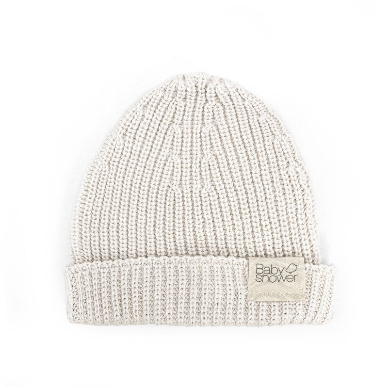 Gorro new born Tricot canalé Ivory