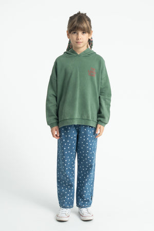 Sudadera hoodie Apple Print green