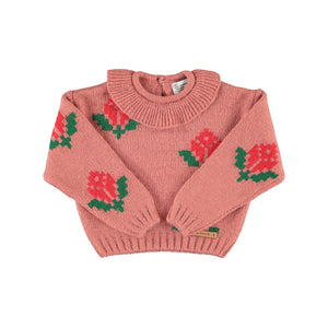 Jersey punto Big Flowers pink