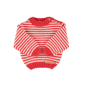 Jersey punto Ecru&Red Stripes