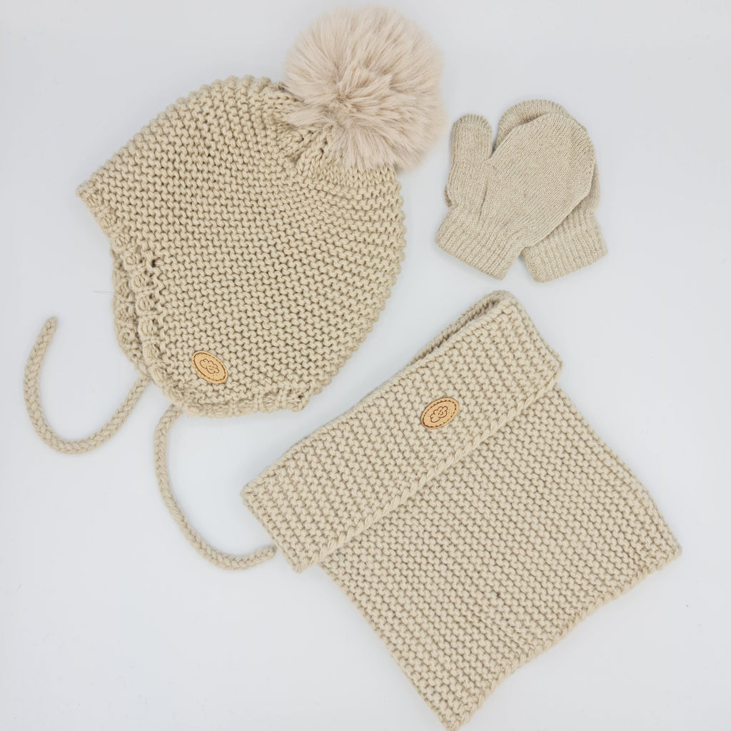 Conjunto BABY Gorro, Cuello y Manoplas Hielo