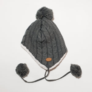 Gorro orejeras trenzado Gris Oscuro
