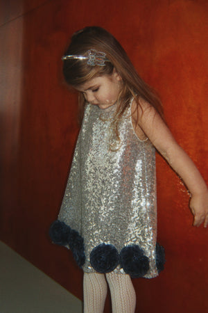 Diadema Glitter Silver Bow