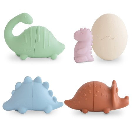 Pack 4 dinos para baño Multicolor