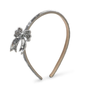 Diadema Glitter Silver Bow