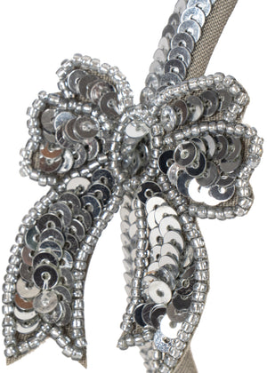 Diadema Glitter Silver Bow