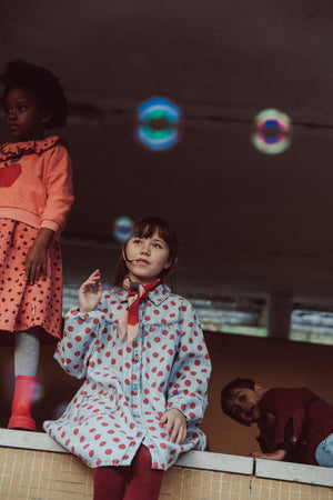 Vestido denim Red Dots