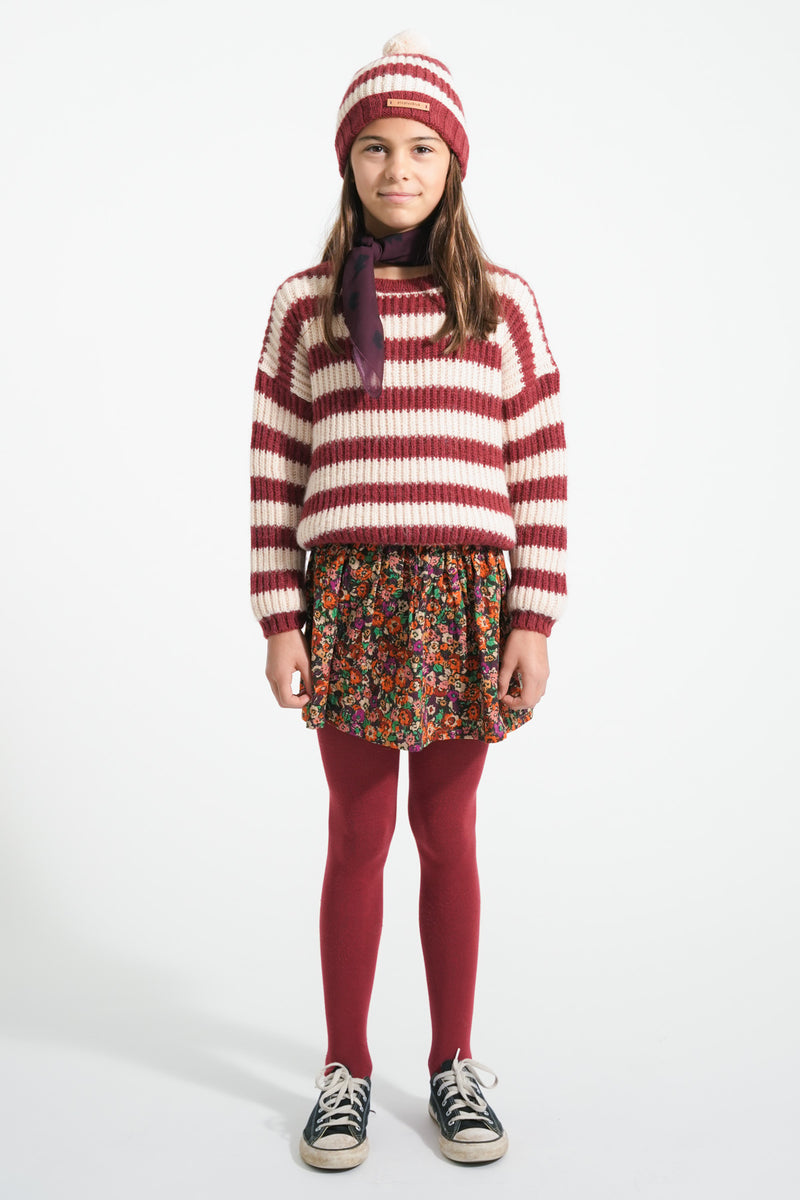 Jersey Burdeax&Light pink stripes