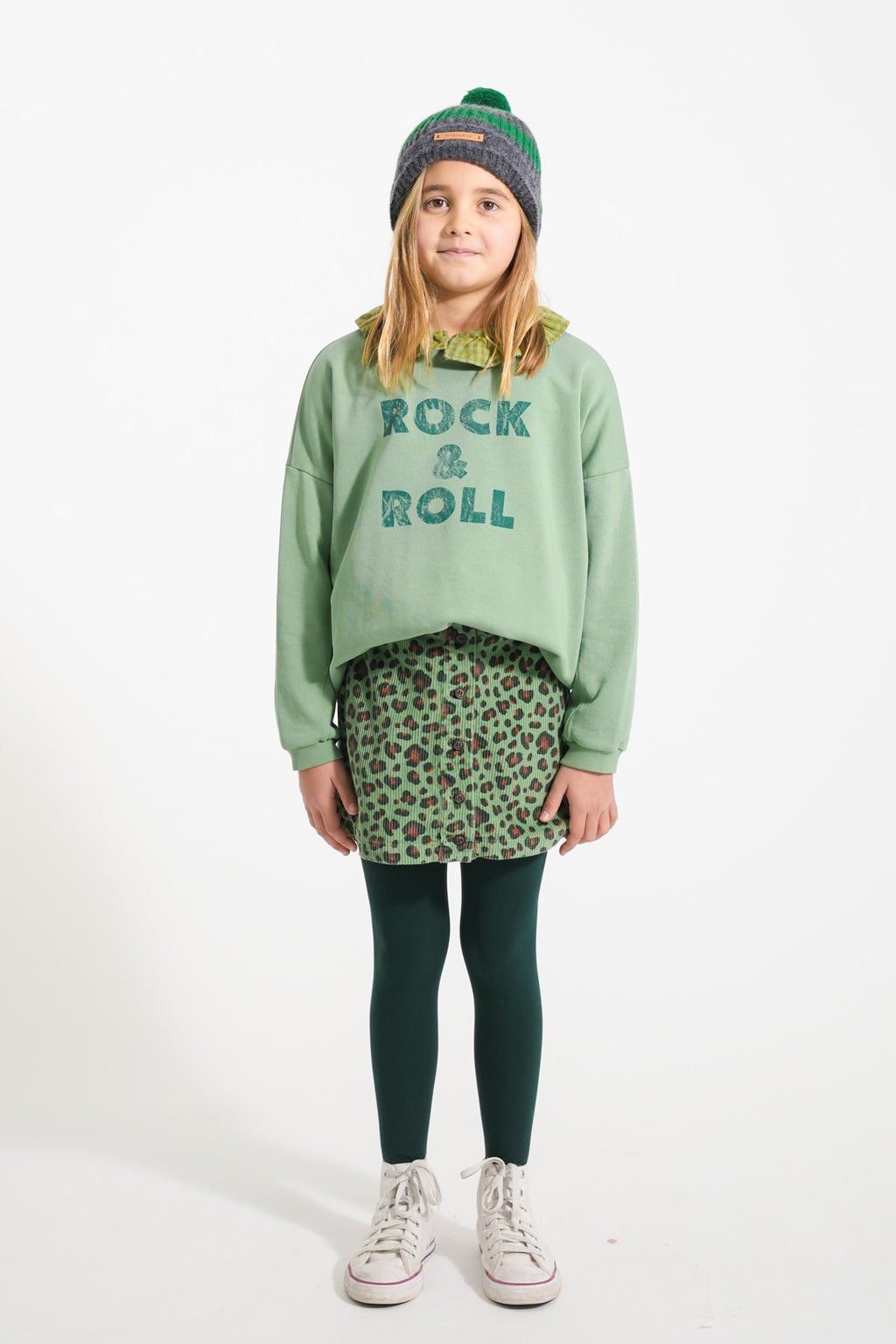 Falda Green animal print