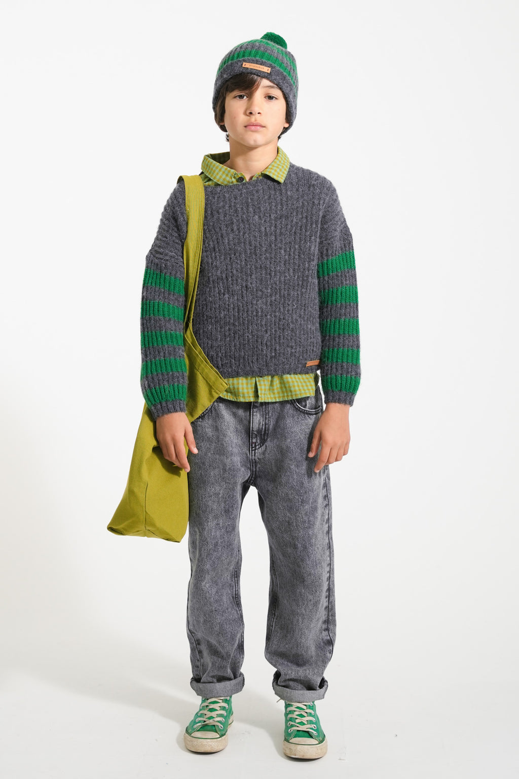 Jersey Grey&Green stripes