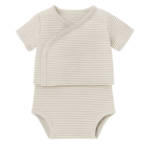 Conjunto manga corta rayas Gris
