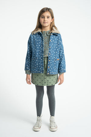 Falda Olive Green w/ black hearts