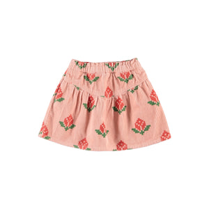 Falda pana Pink Big Flowers