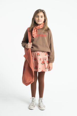 Falda pana Pink Big Flowers