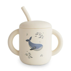 Taza aprendizaje con pajita Whales
