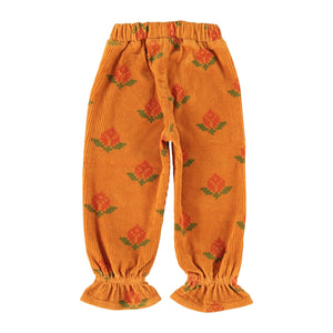 Pantalón pana Camel Big Flowers