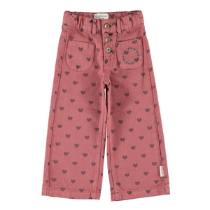Pantalón Dark Pink w/ black hearts