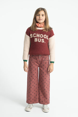 Pantalón Dark Pink w/ black hearts