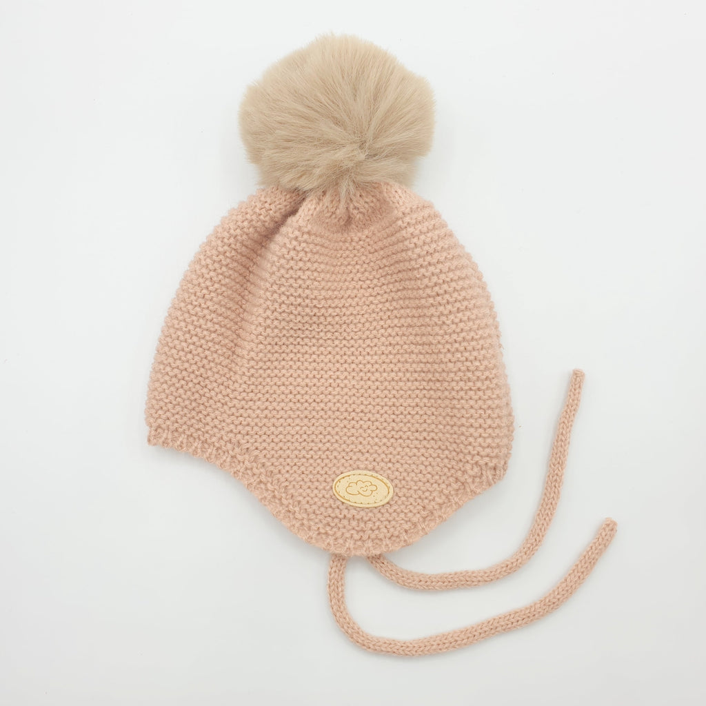 Gorro NEW BORN punto bobo Rosa empolvado